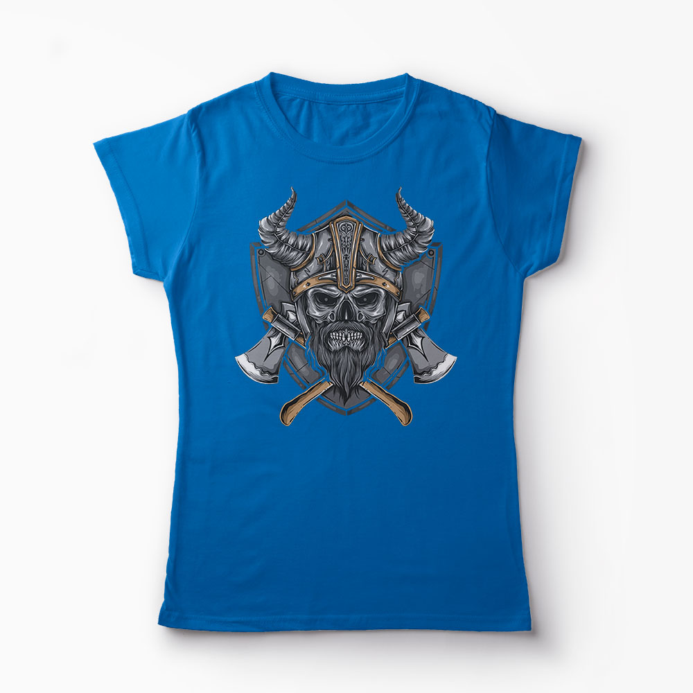 Tricou Craniu Valhalla  - Femei-Albastru Regal